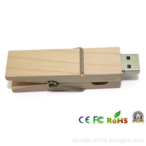 Wooden Clothes-Peg Shape USB Thumb Drive 16GB (MT008)